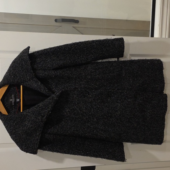 London Fog Women's Dark Gray Real Wool-Blend Coat - Picture 3 of 4
